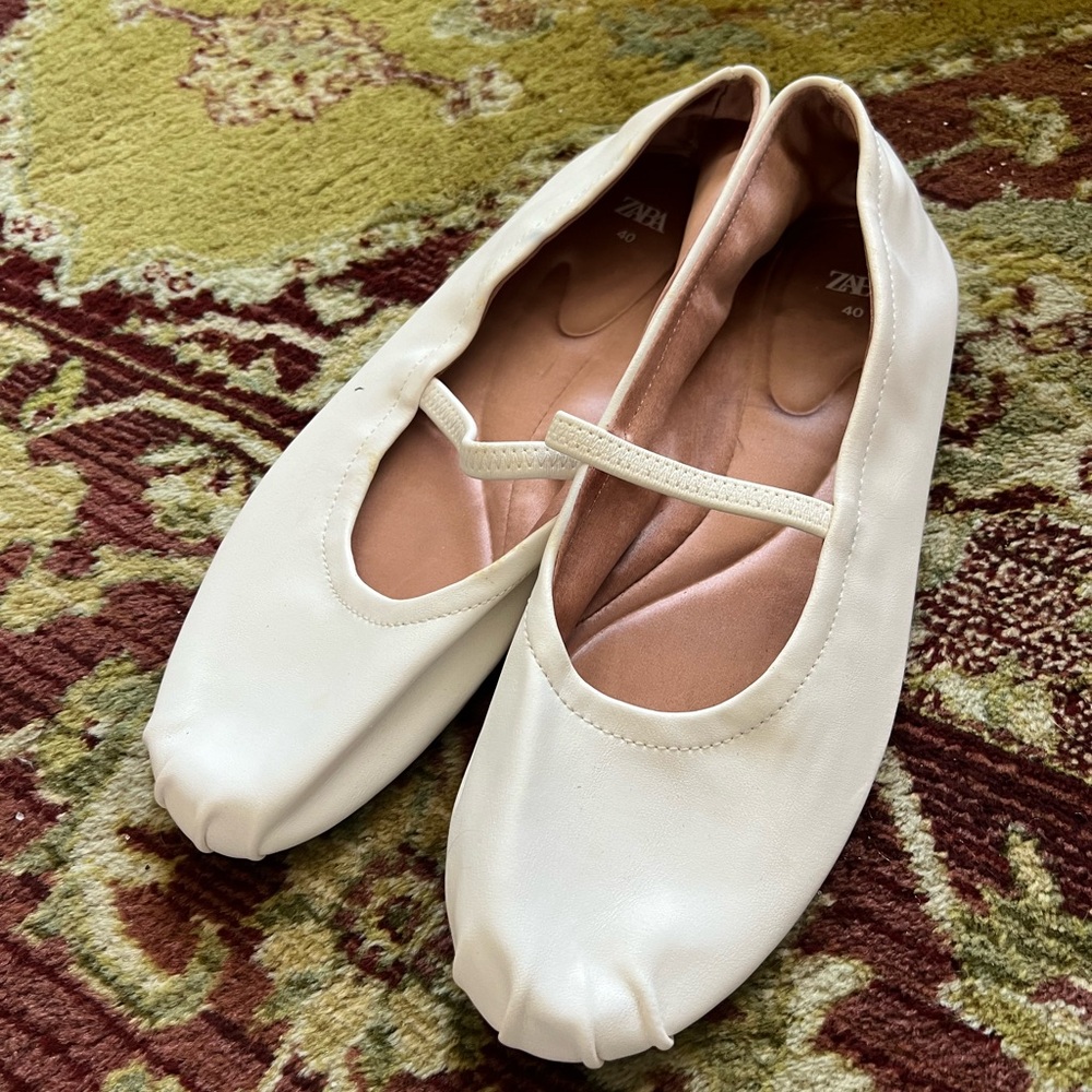Zara Cream Ballet Flats